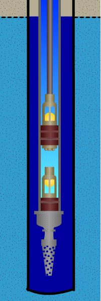 Aermotor cylinder pump begins the up-stroke